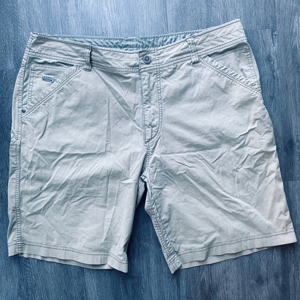 Kuhl‎ Mens Tan Hiking Shorts Size 40 Cotton Blend Utility Cargo Trail Outdoor